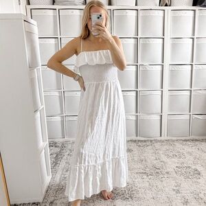 Reformation Ametrine Dress Linen Ruffle